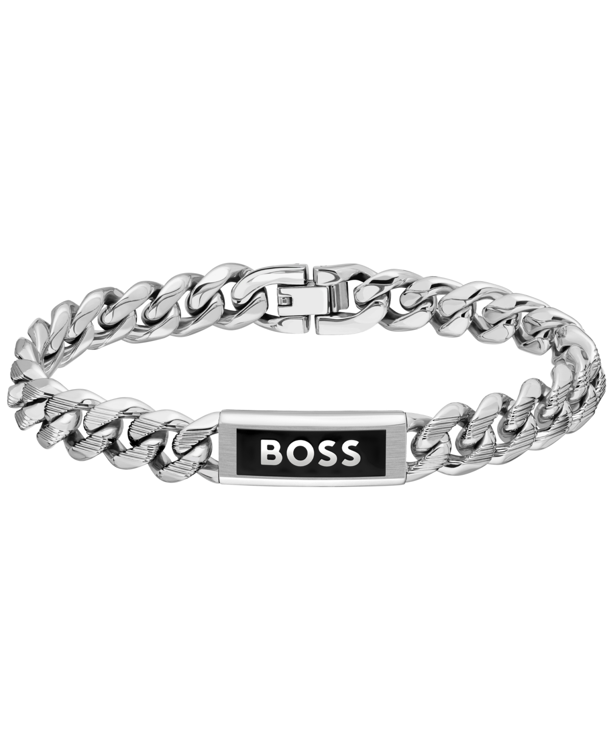 Hugo Boss Men's Kassy Emblem Stainless Steel Chain Bracelet In Silver-tone