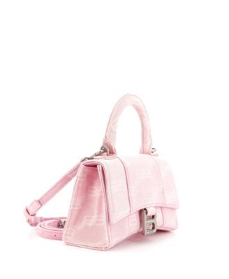 Джинсовая сумка Balenciaga XS Песочные часы с верхней ручкой, бывшая в употреблении, BB Monogram из денима