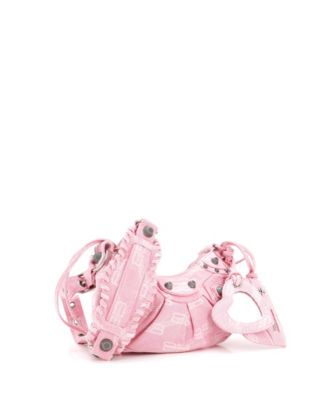 Бывшая в употреблении сумка Balenciaga XS Le Cagole Giant с заклепками через плечо BB Denim