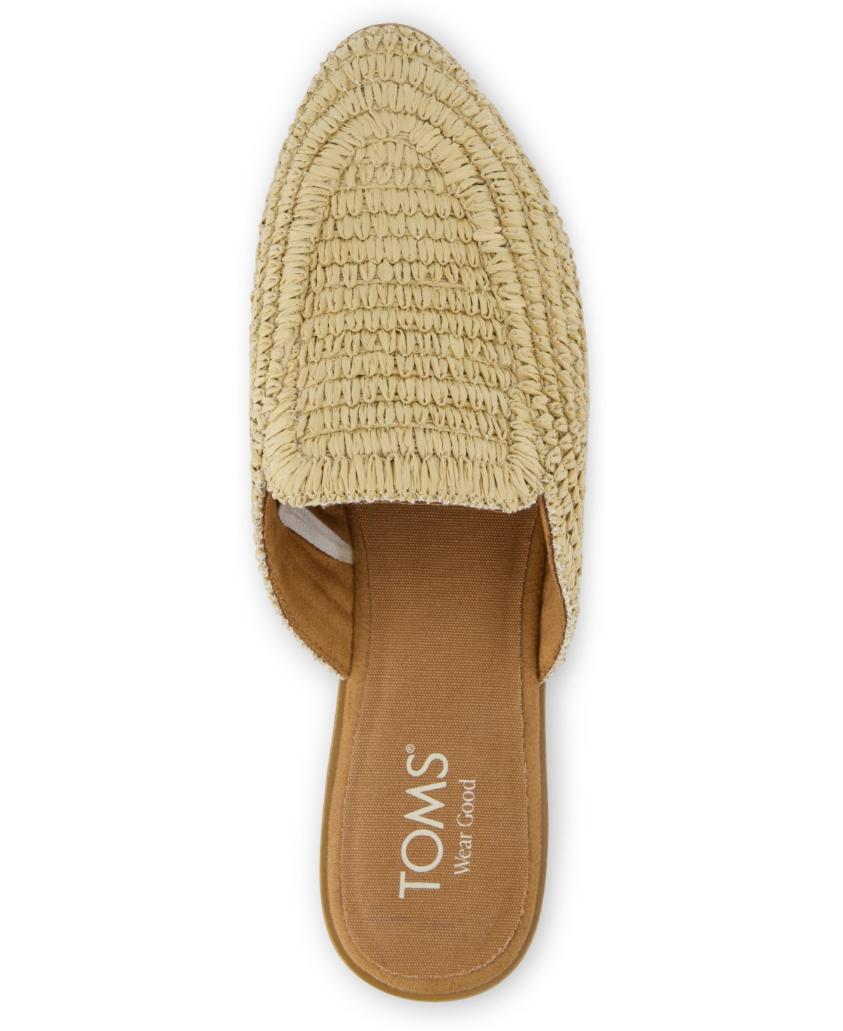 Toms Jade Mule In Almond Engineered Raffia