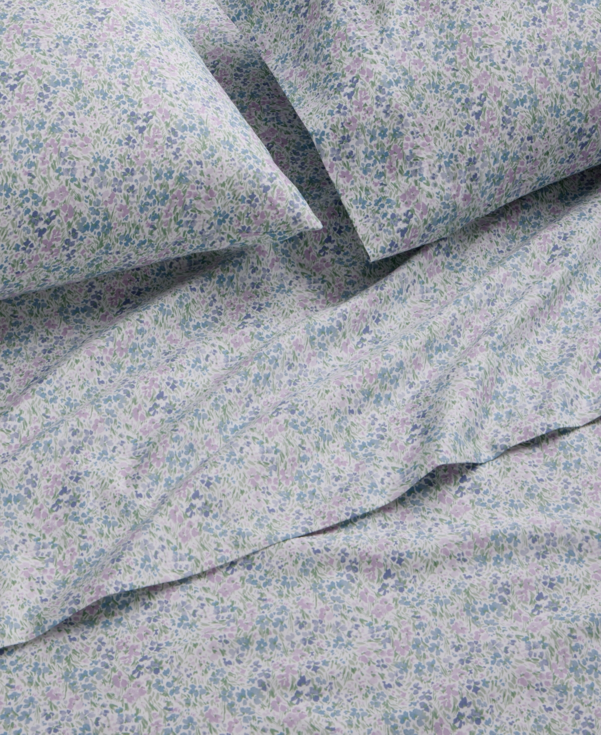 Charter Club Ditsy Floral Printed 550-thread Count 4-pc. Sheet Set, Full, Exclusively At Macy's In Blue