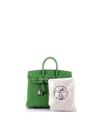 Сумка Hermes Birkin 25, бывшая в употреблении, зеленого цвета, Того, с палладиевой фурнитурой