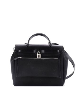 Бывшая в употреблении сумка Hermes 31 Herbag из кожи и текстиля на молнии