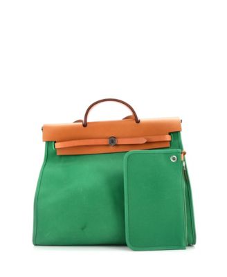 Бывшая в употреблении сумка Hermes 39 Herbag из кожи и текстиля на молнии