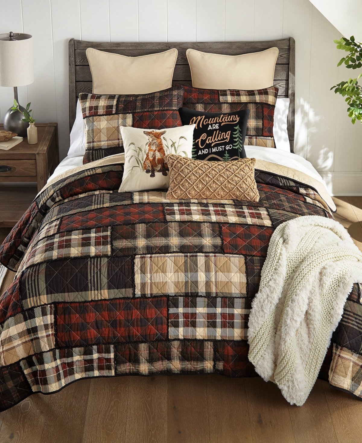 Donna Sharp Lj Plaid 2-pc. Cotton Pieced Heavyweight Quilt Set, Twin In Multi