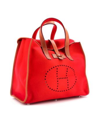 Сумка Hermes Feu2Dou из шерсти и кожи, бывшая в употреблении