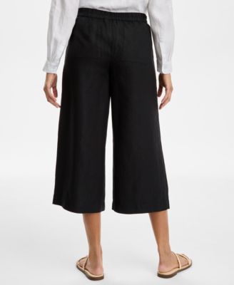 Женские укороченные брюки с широкими штанинами из 100% льна Charter Club и топ с вырезом лодочкой, эксклюзивно в Macy's 