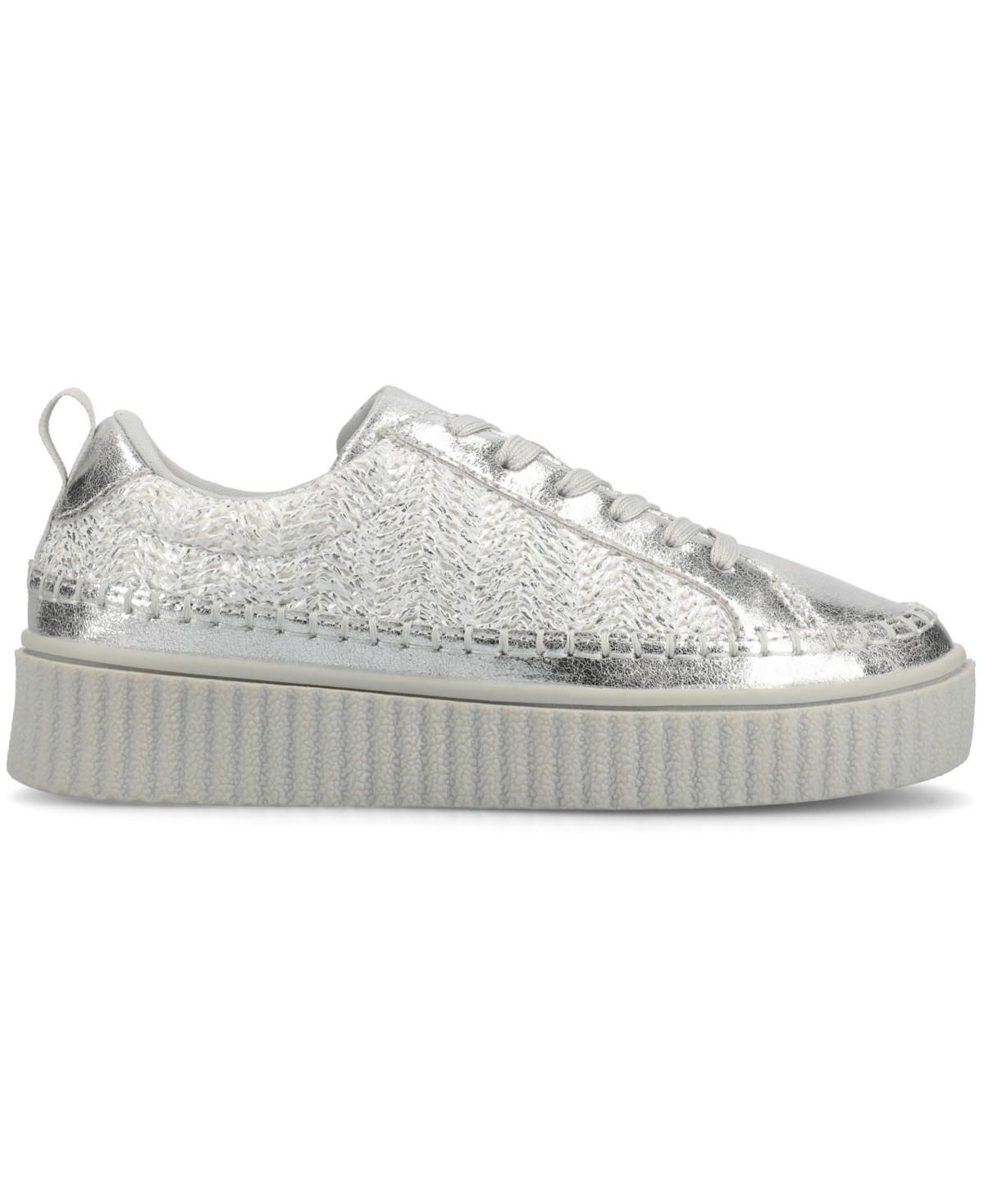 Journee Collection Women's Pazey Platform Lace-up Casual Sneakers In Silver