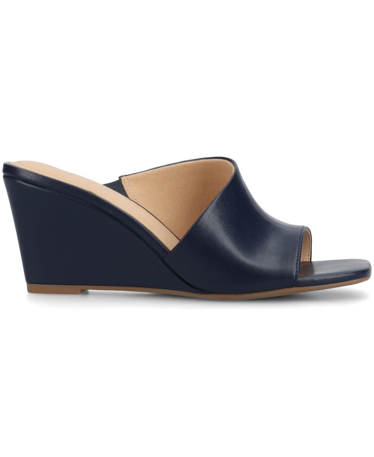 Shop Journee Collection Women's Clementine D'orsay Slip-on Wedge Sandals In Navy