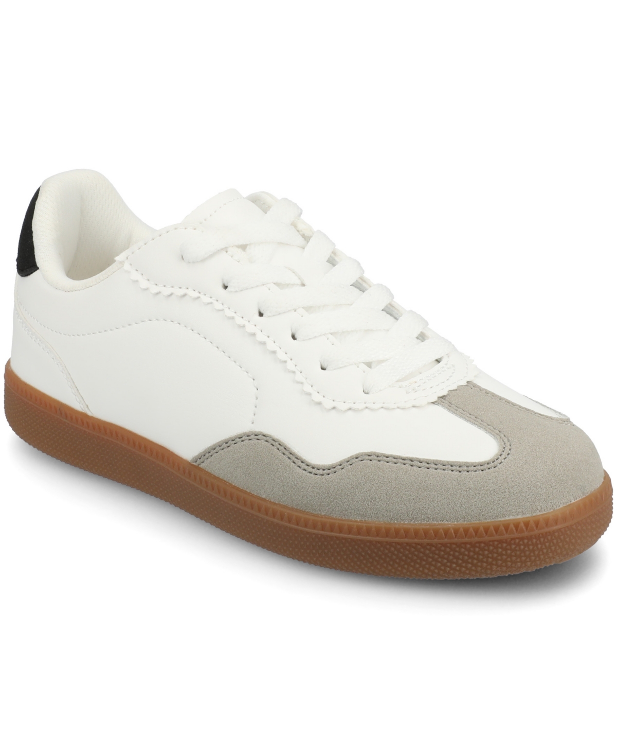 Journee Collection Women's Lummie Casual Lace-up Sneakers In White