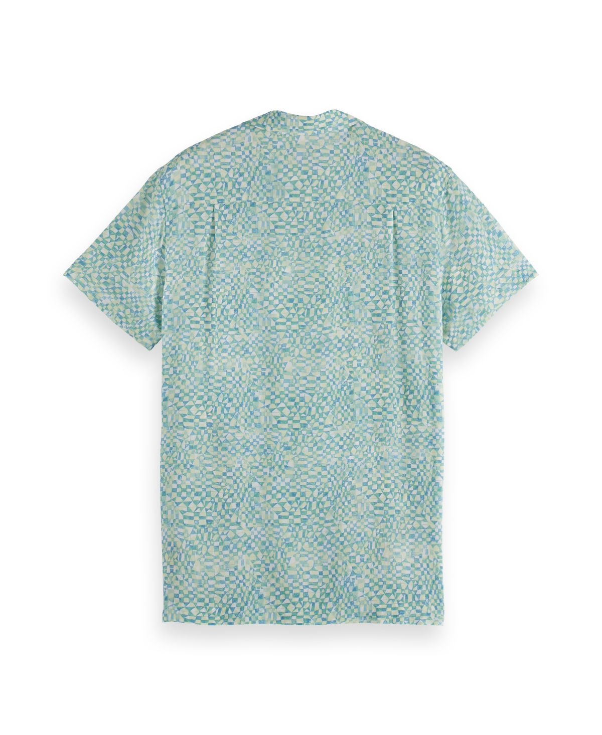 Scotch & Soda Relaxed Fit Print Short Sleeve Button-up Shirt In Green