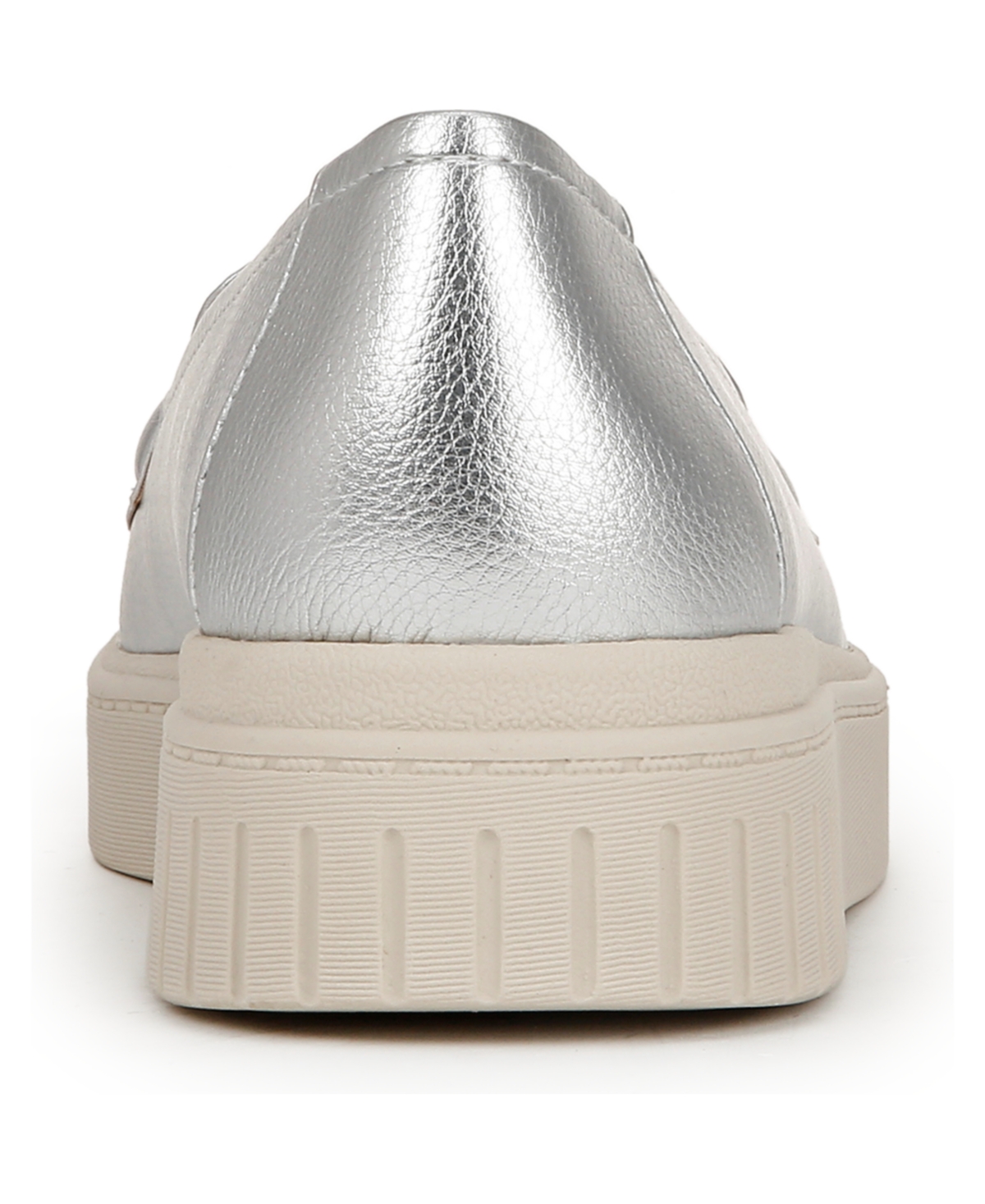 Shop Lifestride Women's Geneva Closed Round Toe Platform Penny Loafers In Silver Faux Leather