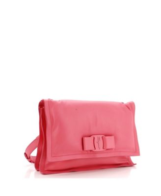 Кожаная сумка Salvatore Ferragamo Medium Viva с бантом и клапаном, бывшая в употреблении