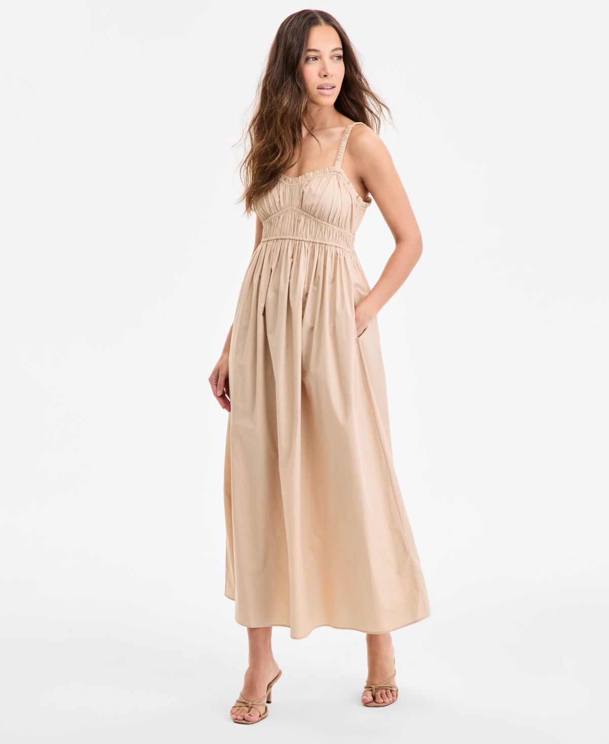 Hugo Boss Women's Cotton Sweetheart-neck Maxi Dress