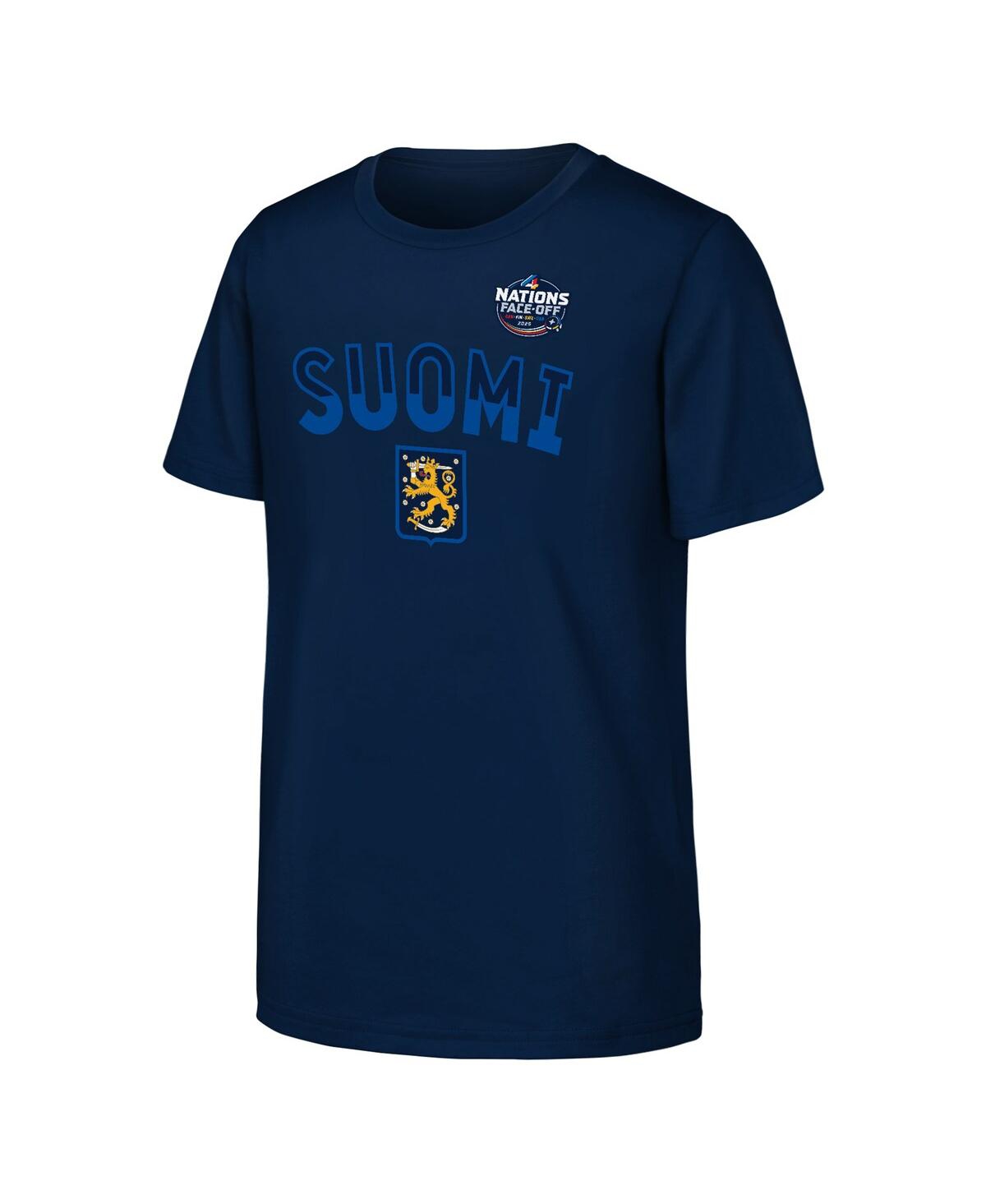 Outerstuff Big Boys And Girls Navy Finland 2025 4 Nations Face-off Primary Logo T-shirt In Navy