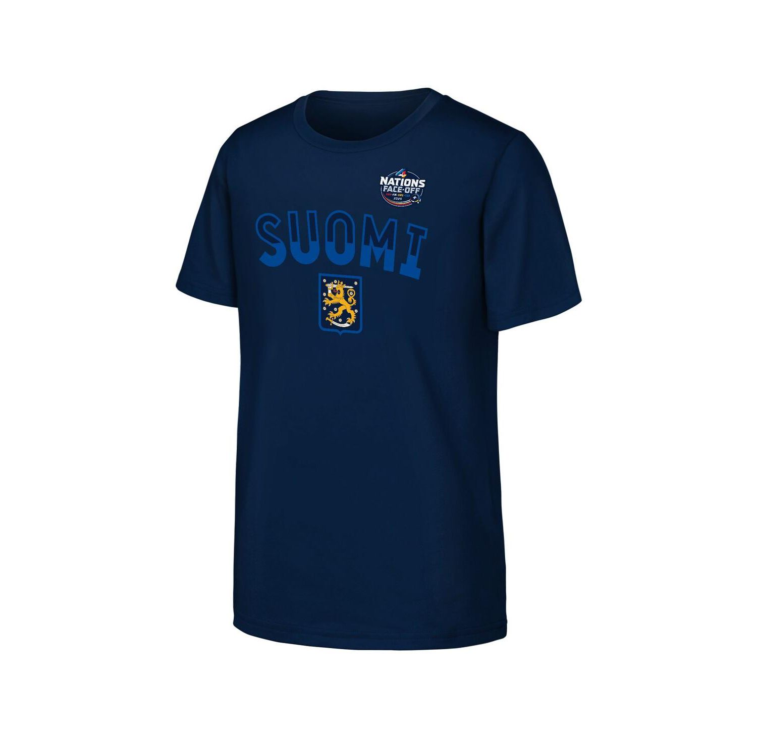 Big Boys and Girls Navy Finland 2025 4 Nations Face-Off Primary Logo T-Shirt