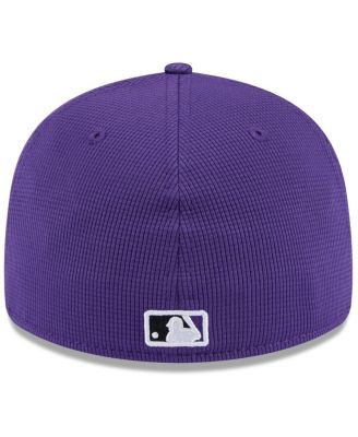 Мужская фиолетовая шапка New Era из коллекции Colorado Rockies 2025 для весенних тренировок с низким профилем, 59-футовая приталенная шляпа