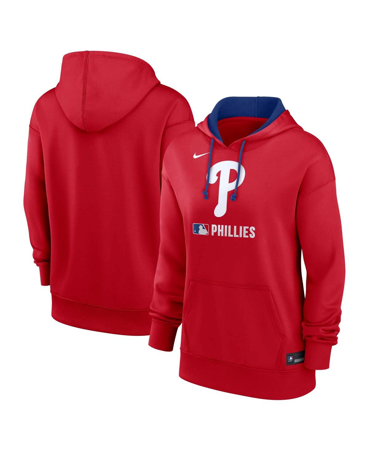 Nike Women's Philadelphia Phillies Authentic Collection  Therma Mlb Pullover Hoodie In Red