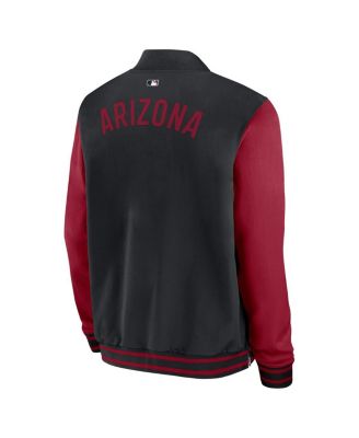 Мужская черно-красная куртка-бомбер Arizona Diamondbacks Authentic Collection Dugout на молнии от Nike