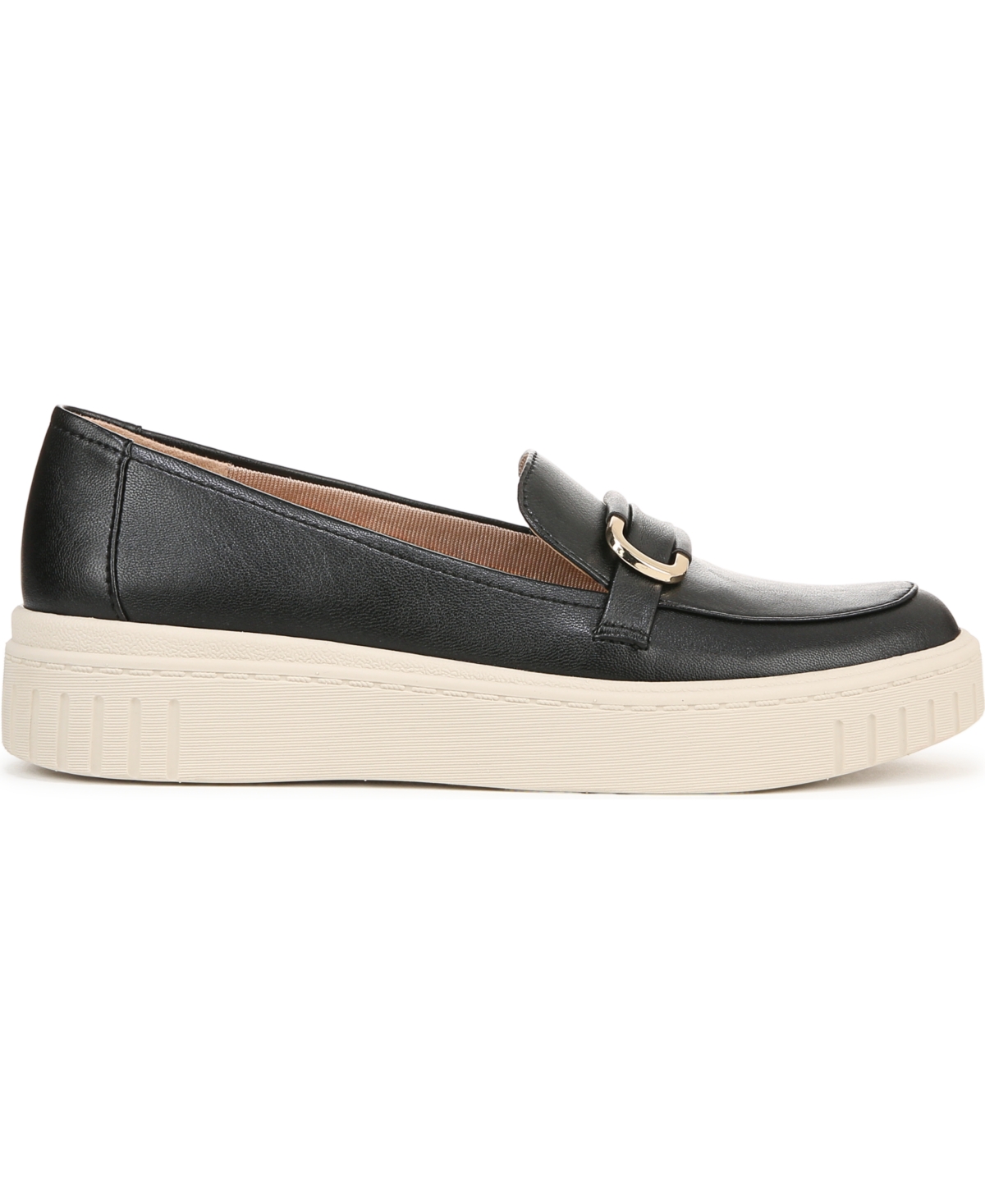 Shop Lifestride Women's Geneva-bit Closed Round Toe Platform Loafers In Black Faux Leather