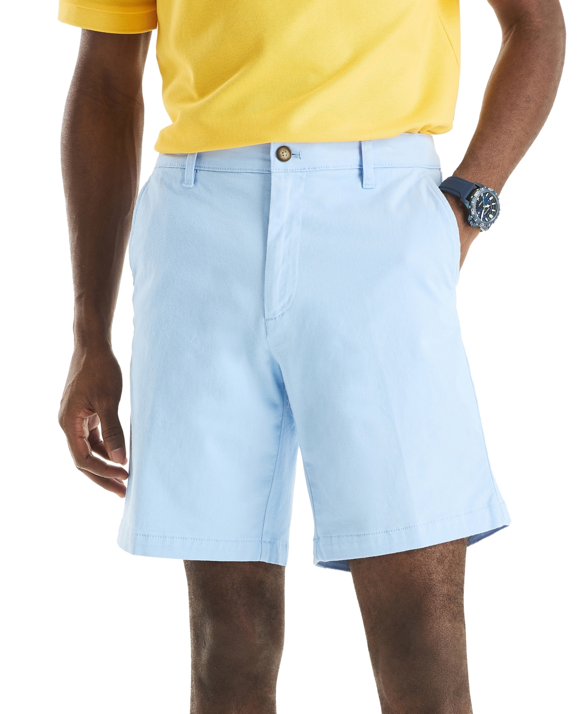 Men's Solid-Color Stretch-Twill 8.5" Deck Shorts - Noon Blue