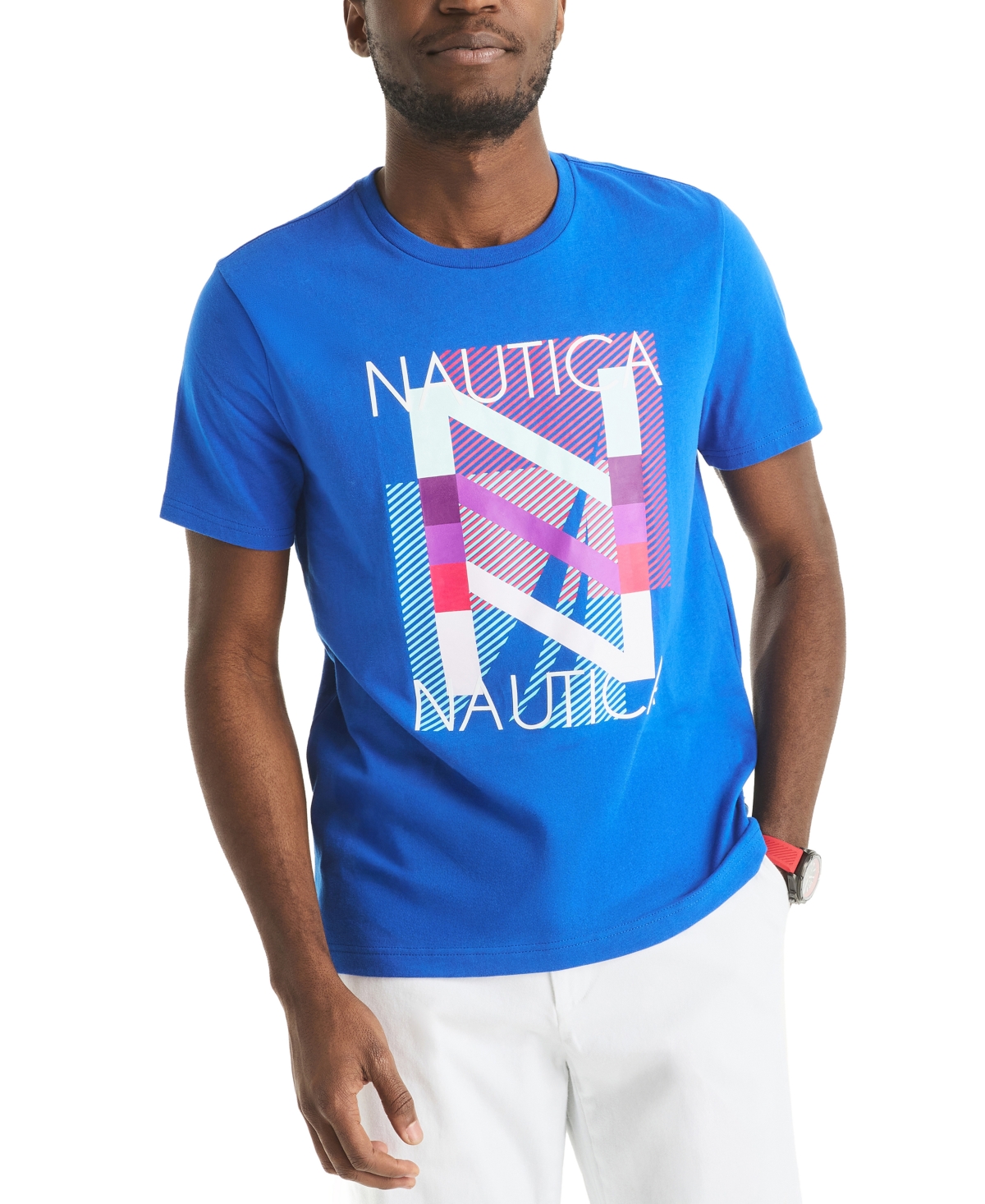 Men's Short Sleeve Crewneck Graphic T-Shirt - Olympic Blue