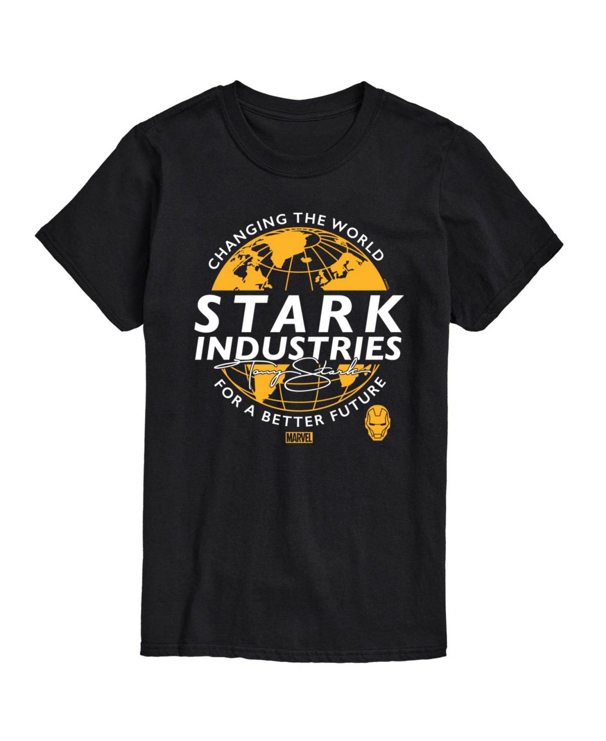 Airwaves Men's Iron Man Stark Industries Short Sleeve T-shirt In Black