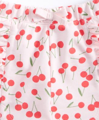 Baby Girls Mix and Match Cherry Toss Printed French Terry Shorts, Exclusively at Macy's 