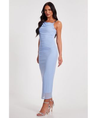 Женское макси-платье из сетчатой ткани QUIZ с цепочкой на одно плечо