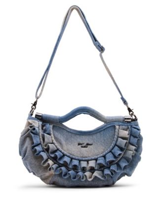 Ruffle Round Crossbody Bag in Grey Ruffle Round Crossbody Bag in Grey