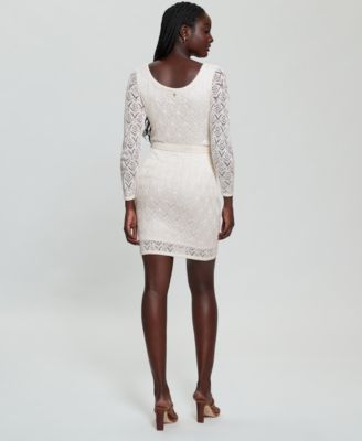 Женское платье GUESS Kara с круглым вырезом и рукавами 3/4 и поясом