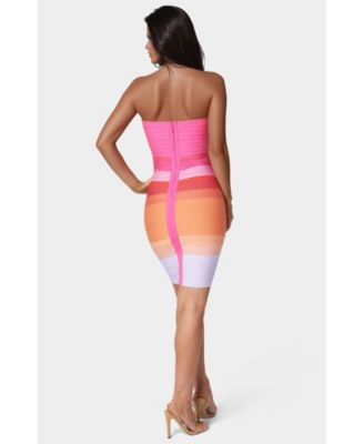 Женское платье без бретелек Bebe в стиле омбре-Бадаж