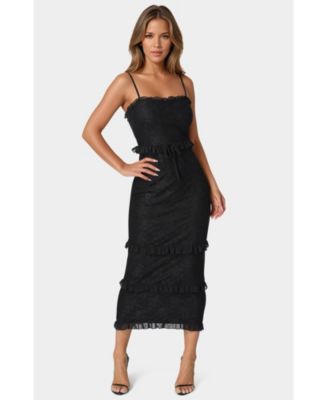 Women's Lace Maxi with Ruffle Dress