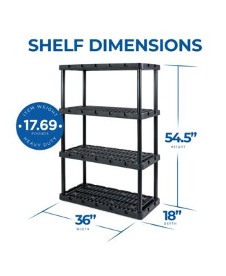 4 Shelf Knect A Shelf Ventilated Storage Unit, Black (3 Pack)