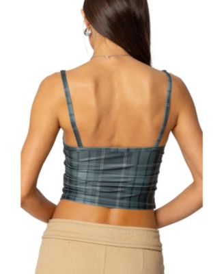 Модный женский клетчатый кружевной топ-ку-ку в клетку от Edikted