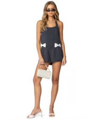 Womens Lena Polka Dot Halter Neck Romper