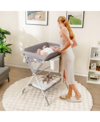 Portable Baby Changing Table with 3-Level Adjustable Height Convenient and Comfortable for Diapering on the Go