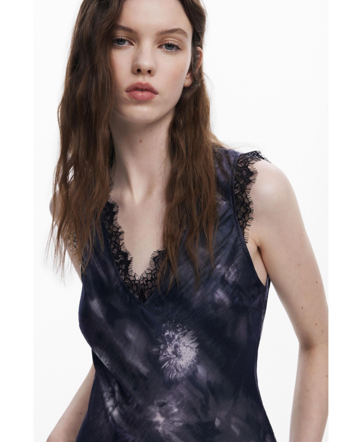 Desigual Women's Collina Strada Satin Floral Dress In Blue