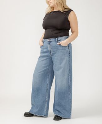 Plus Size Highly Desirable High Rise Ultra Wide Leg Jeans