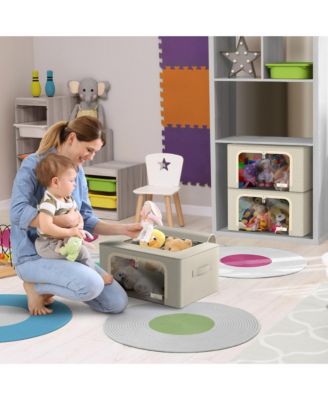 6 Pack Small Foldable Storage Box - Metal Frame, Oxford Fabric, Large Window & Handles - Organization for Bedroom, Linens & Clothes