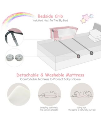 Kids Travel Portable Bed Side Sleeper Bassinet Crib with Carrying Bag