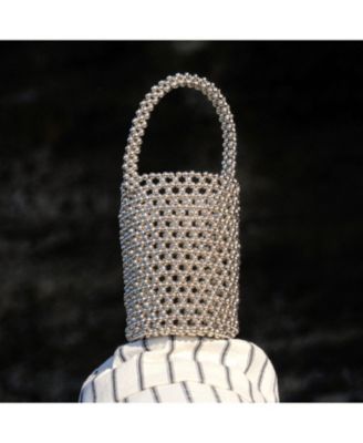 Металлическая сумка-ведро SILVA, украшенная бисером