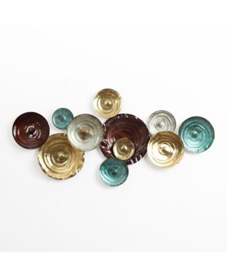 Multi-Color Ripple Plates 47.2-Inch Wide Abstract Metal Wall Decor