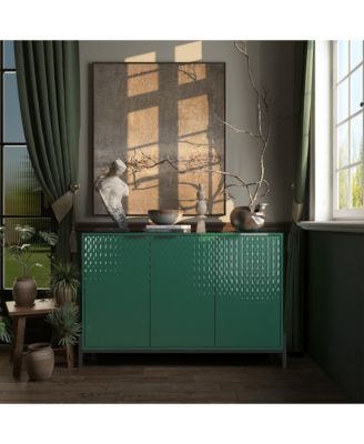 Modern Storage Cabinet with Adjustable Shelves, 49IN Accent Cabinet with 3 Doors, Decorative Cabinets for Living Room, Kitchen, Office