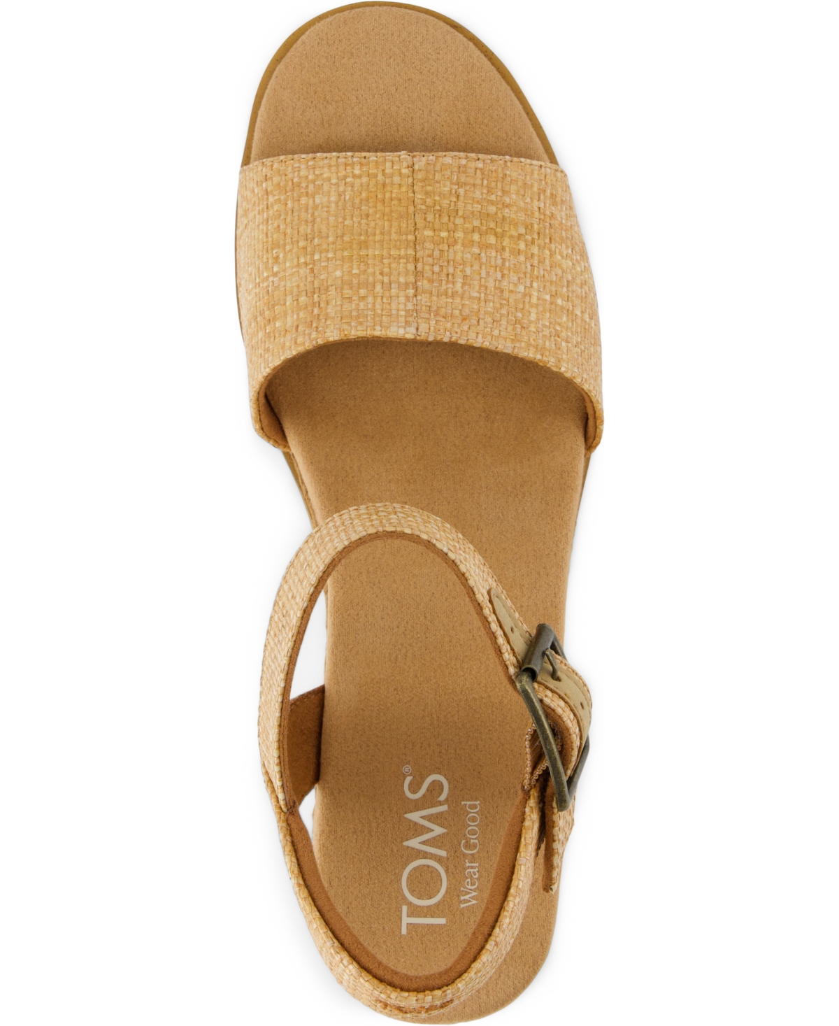 Shop Toms Women's Diana Platform Wedge Sandals In Brown Sugar Raffia