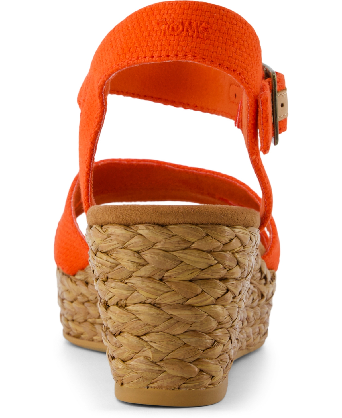 Shop Toms Women's Audrey Ankle Strap Wedge Sandals In Flame Beachside Woven