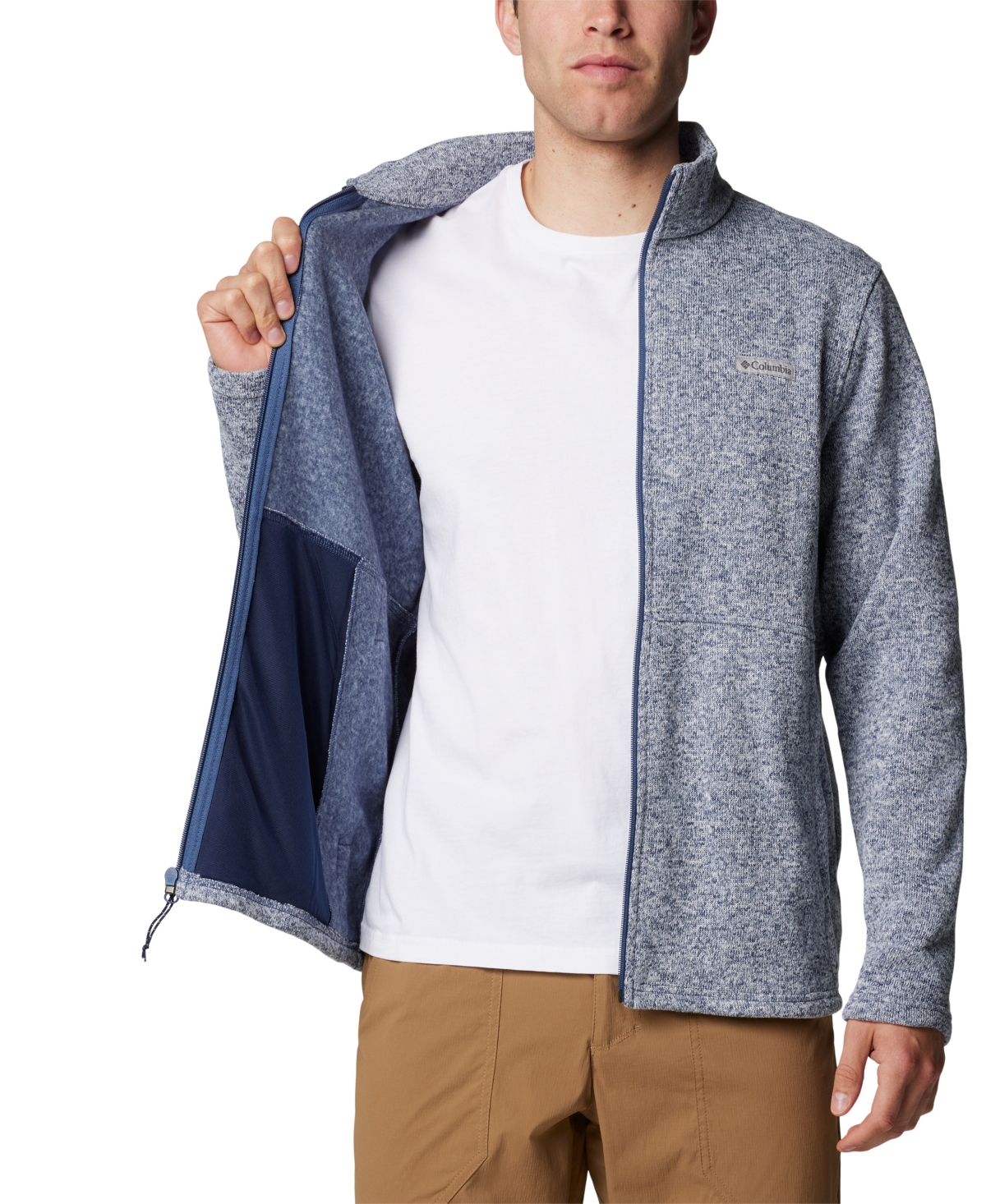 Columbia Men's Alto Pass Textured Knit Sweater Fleece Zip-front Jacket In Dark Mount