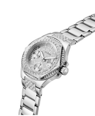 Women's Multifunction Silver-Tone Stainless Steel Watch, 38mm