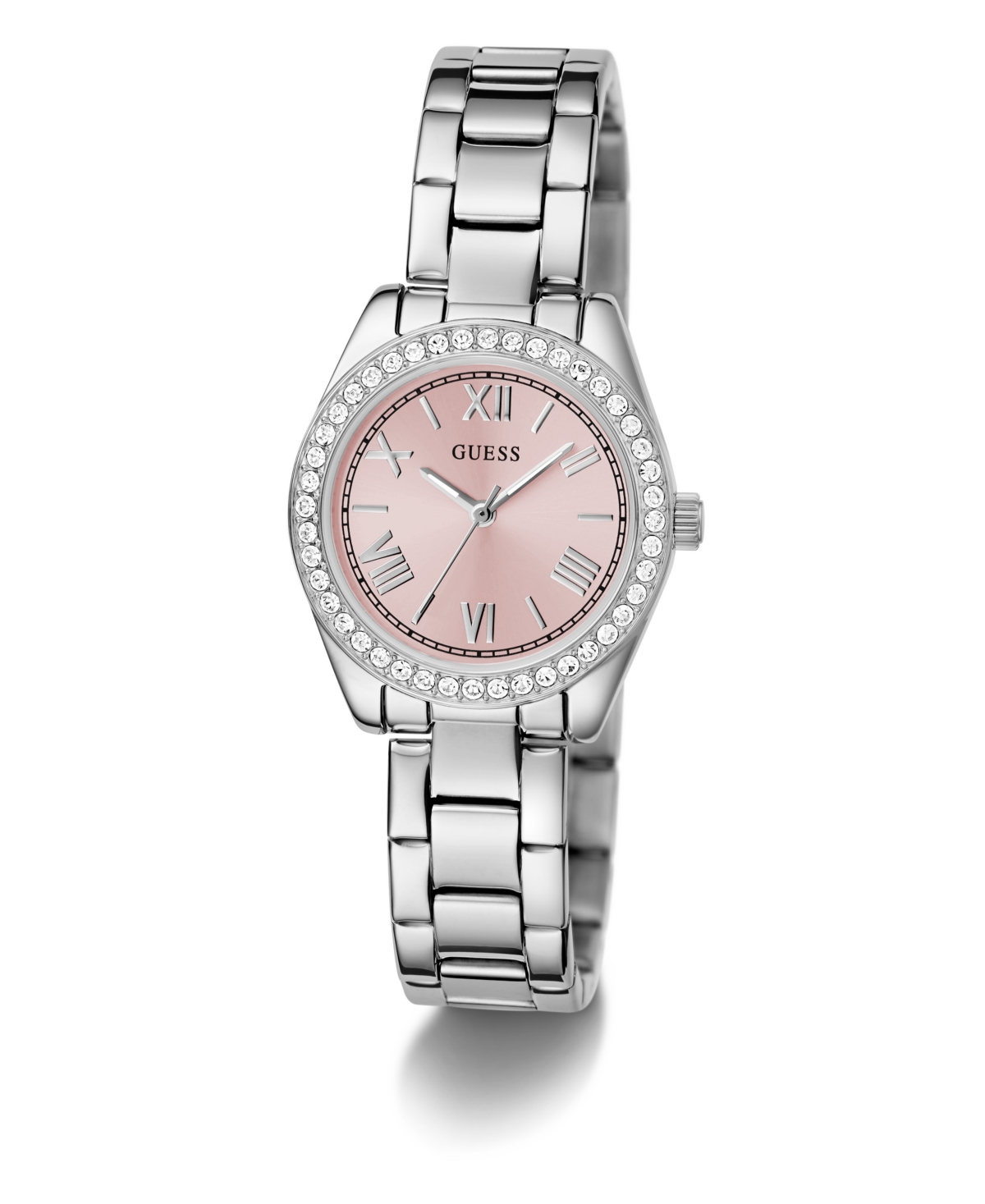 Guess Women's Analog Silver-tone Steel Watch, 30mm In Silver-tone