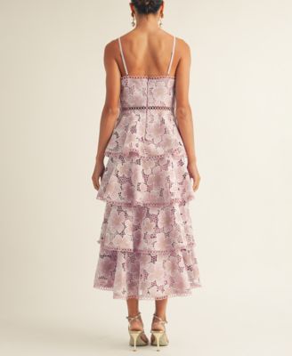 Женское многоярусное кружевное миди-платье Eartha от ARISE STUDIO, INC